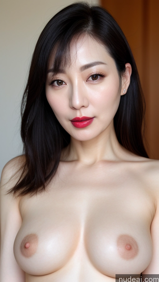 related ai porn images free for Woman One Beautiful Lipstick Fairer Skin Black Hair Close-up View Perfect Boobs Korean 40s