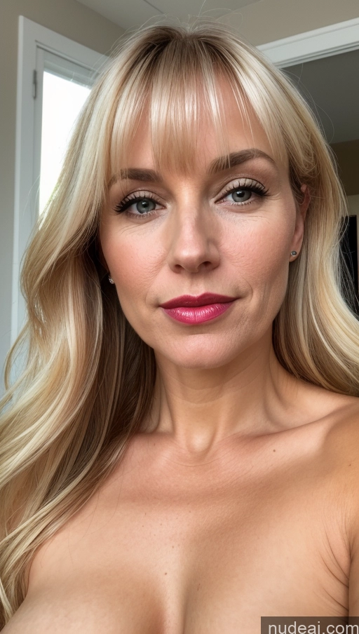 related ai porn images free for Woman One Small Tits Beautiful Lipstick Close-up View 40s Blonde Bangs White