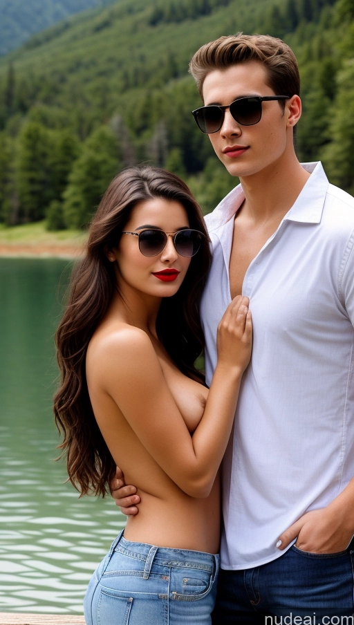 related ai porn images free for Perfect Boobs Sunglasses Beautiful Lipstick Big Ass 18 Seductive Straight Nude Brunette Lake Woman + Man Front View Massage Jeans Shirt