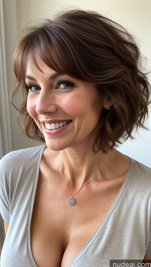 related ai porn images free for Milf One Small Tits Skinny Perfect Body Brunette Pixie Close-up View Shirt Cleavage Detailed Happy