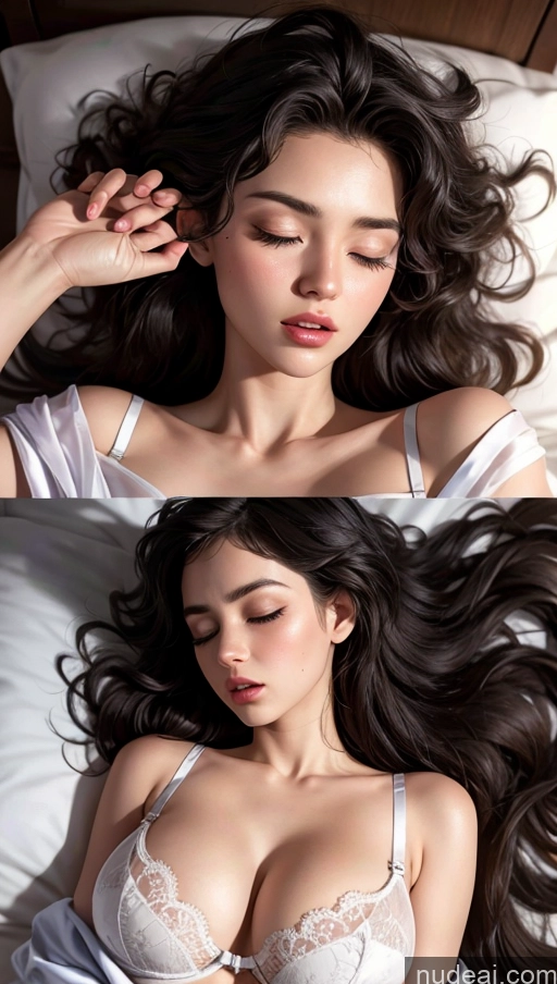 related ai porn images free for Close-up View Sleeping Sad Orgasm Curly Hair Satin Bra