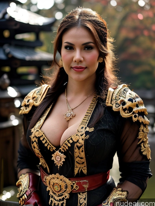 Busty Perfect Boobs Perfect Body Oiled Body Fairer Skin Japanese Cleavage Jewelry Khorne Hair Bun Military Gloves Balinese Kebaya