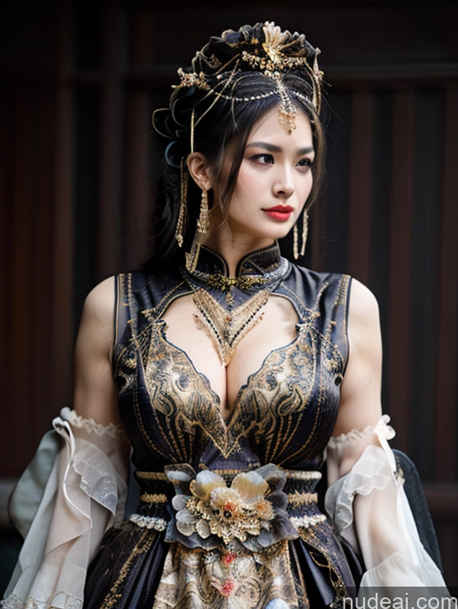 Busty Perfect Boobs Perfect Body Oiled Body Fairer Skin Cleavage Jewelry Khorne Hair Bun Gloves Onsen Chinese Gold Jewelry Pearl Jewelry New Chinese-style Clothing