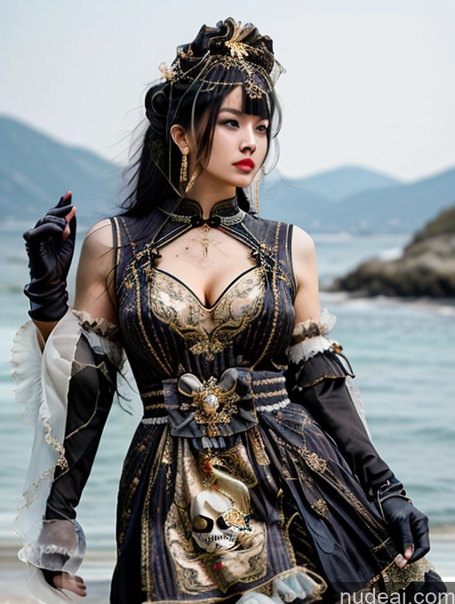 Busty Perfect Boobs Perfect Body Oiled Body Fairer Skin Cleavage Jewelry Khorne Hair Bun Gloves Onsen Chinese Gold Jewelry Pearl Jewelry New Chinese-style Clothing