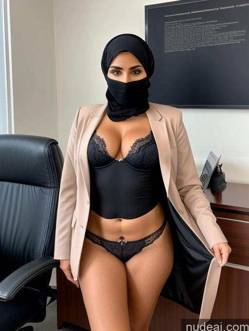 related ai porn images free for Milf Two Perfect Boobs Beautiful Thick Perfect Body Dark Skin Arabic Office Bra Jacket Niqab Professor Stylish Suit Partially Nude Detailed Sexy Face
