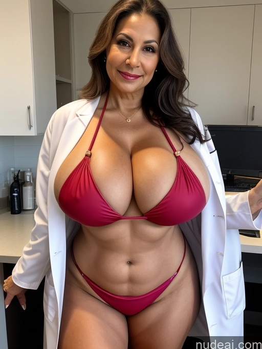 related ai porn images free for Milf One Busty Huge Boobs Tanned Skin Thick Front View Microkini Thong Brazilian 70s Lab Coat Professor Vampire
