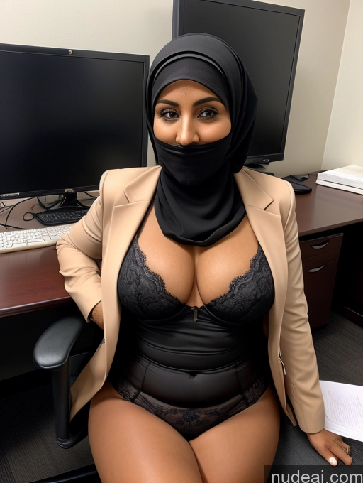 related ai porn images free for Milf Two Perfect Boobs Beautiful Thick Perfect Body Dark Skin Arabic Office Bra Jacket Niqab Professor Stylish Suit Partially Nude Detailed Sexy Face Busty
