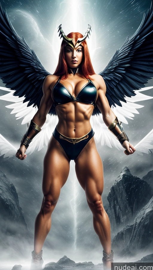 related ai porn images free for Bodybuilder Muscular Abs Busty Several Hawkgirl Angel Fantasy Armor Ginger Irish Powering Up Dynamic View Surrealist
