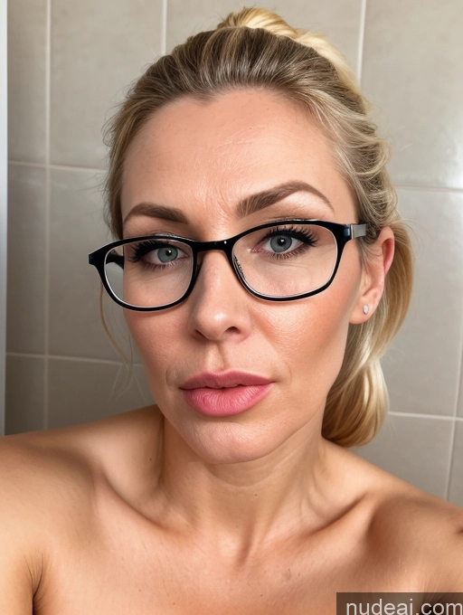 related ai porn images free for Milf One Small Tits Fairer Skin Glasses 30s Pouting Lips Sexy Face Blonde Ponytail British Bathroom Oiled Body Close-up View Blowjob Nude