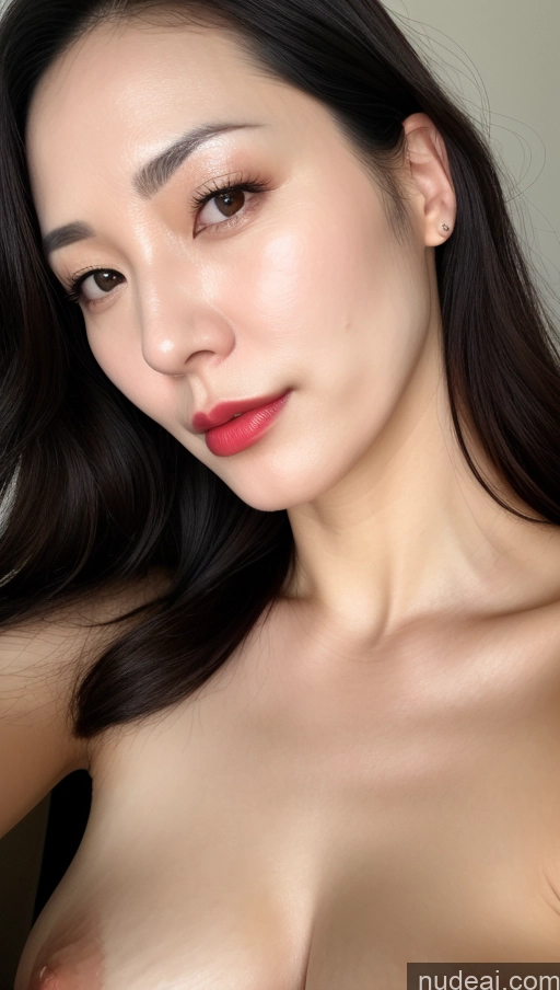 related ai porn images free for One Woman Perfect Boobs Beautiful Lipstick Fairer Skin 40s Korean Close-up View Black Hair