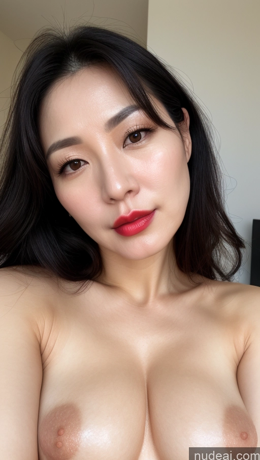 related ai porn images free for One Woman Perfect Boobs Beautiful Lipstick Fairer Skin 40s Korean Close-up View Black Hair