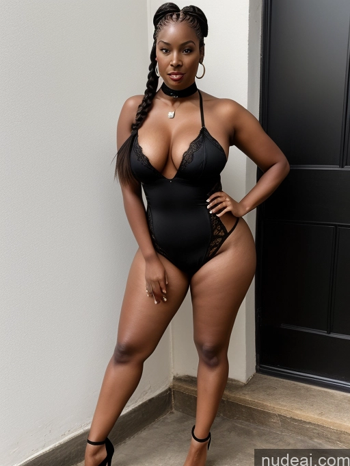 related ai porn images free for Woman One Busty Small Ass Skinny Black Hair Choker High Heels Detailed Fairer Skin African Long Legs Tall Braided Tanned Skin 40s Chubby