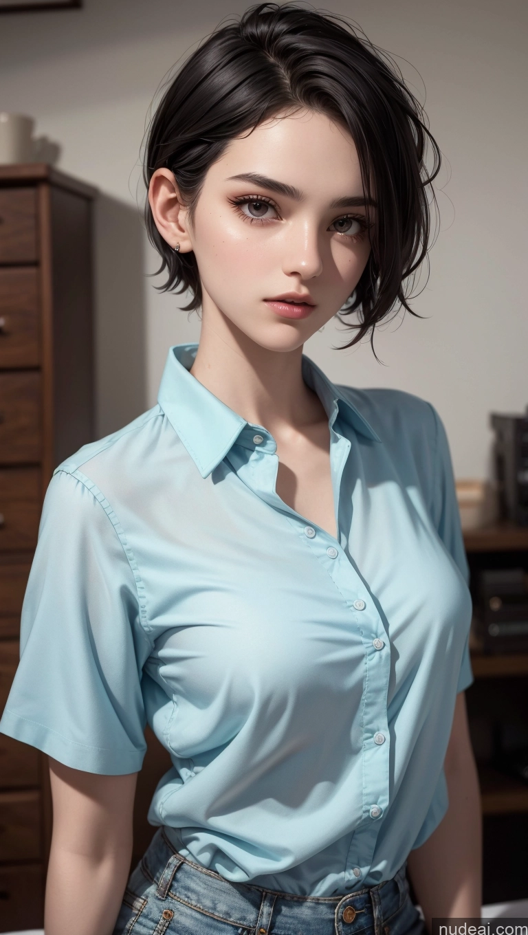 related ai porn images free for Black Hair Pixie Shirt Close-up View Small Tits 18 Skinny