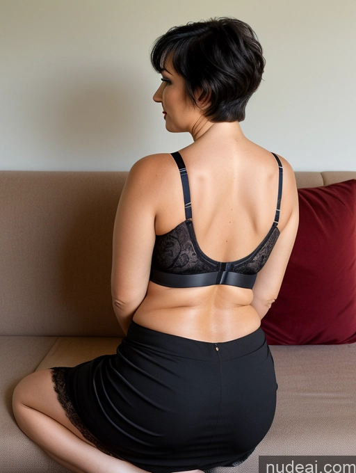related ai porn images free for Czech Short Busty Big Hips Chubby Black Hair Pixie Couch Bra Long Skirt Detailed 70s Plank Back View Stylish