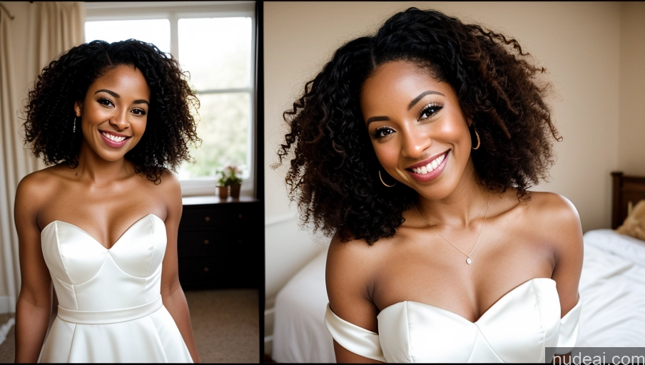 related ai porn images free for Small Tits Small Ass Happy Film Photo Front View Wedding Bright Lighting 30s Black Woman Curly Hair