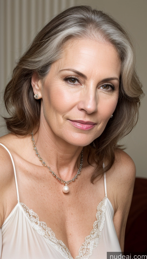 related ai porn images free for Milf Sexy Face Brunette White Skin Detail (beta) Front View Cleavage 50s Fairer Skin Pearl Jewelry Nightgown