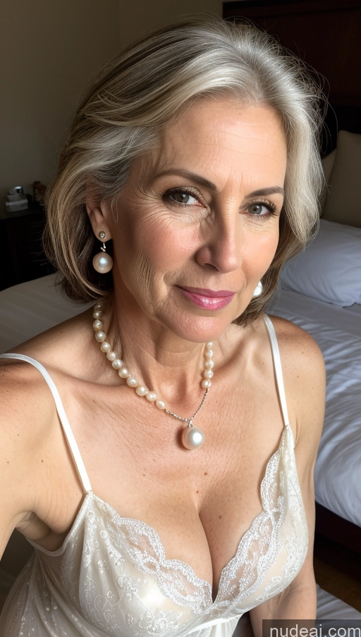 related ai porn images free for Milf Sexy Face Brunette White Skin Detail (beta) Front View Cleavage 50s Fairer Skin Pearl Jewelry Nightgown