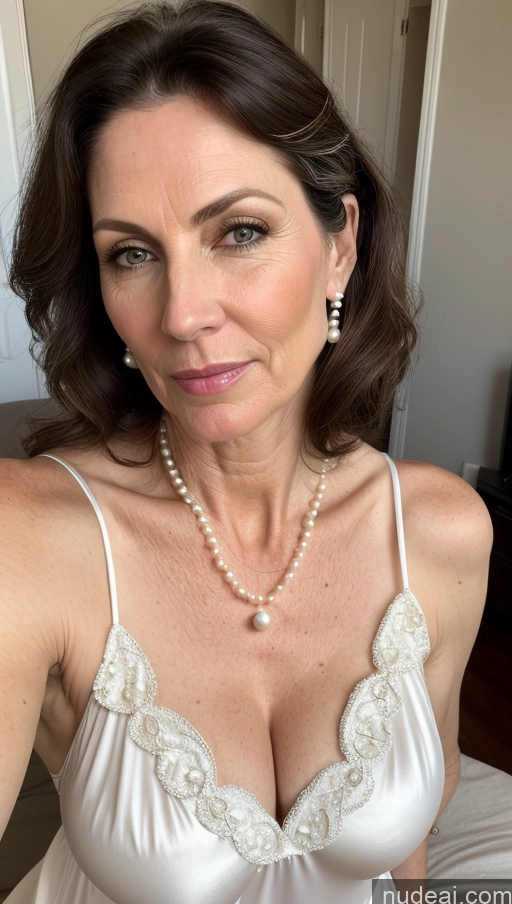 related ai porn images free for Milf Sexy Face Brunette White Skin Detail (beta) Front View Cleavage Fairer Skin Pearl Jewelry Nightgown 40s