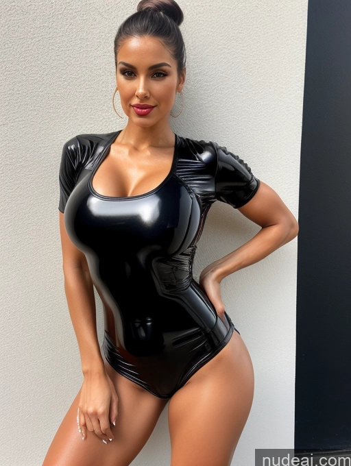 related ai porn images free for Miss Universe Model Busty Perfect Boobs Beautiful Lipstick Muscular Skinny Abs Perfect Body Oiled Body Hair Bun Front View Short Shorts Sports Latex