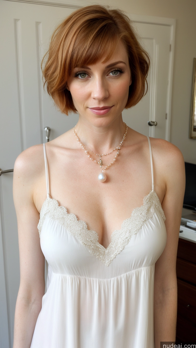 related ai porn images free for Sexy Face Skin Detail (beta) Front View Cleavage Fairer Skin Nightgown Dutch Ginger 40s Short Hair Beautiful Pearl Jewelry