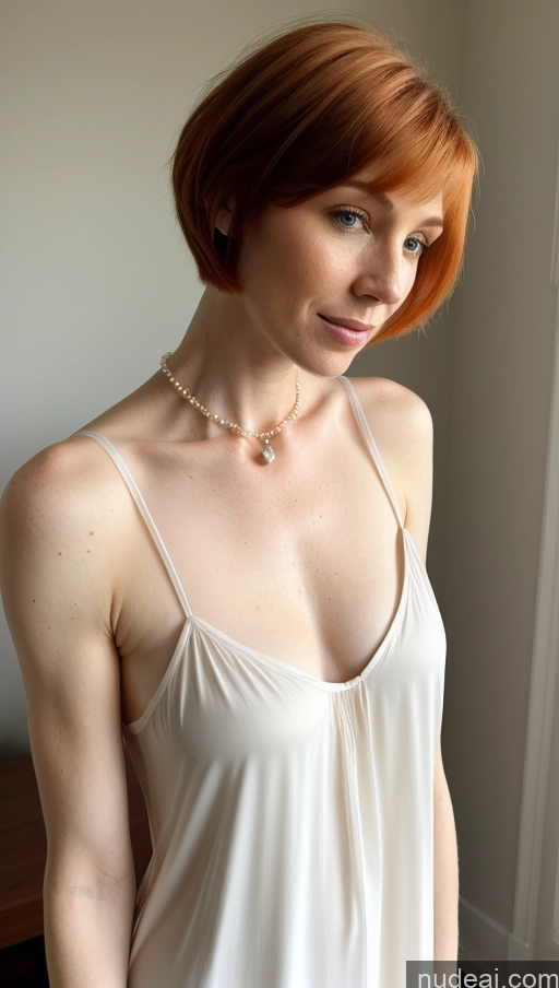 related ai porn images free for Sexy Face Skin Detail (beta) Front View Cleavage Fairer Skin Nightgown Ginger 40s Short Hair Pearl Jewelry Perfect Body Skinny Irish