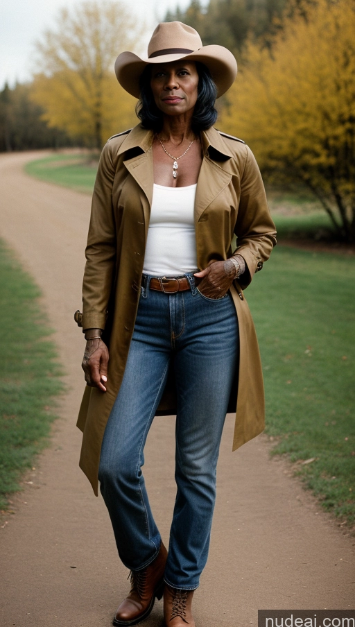 related ai porn images free for Muscular Abs Dark Skin Milf Vintage Hat Western Trench Coat Jeans Tattoos Boots Military 70s