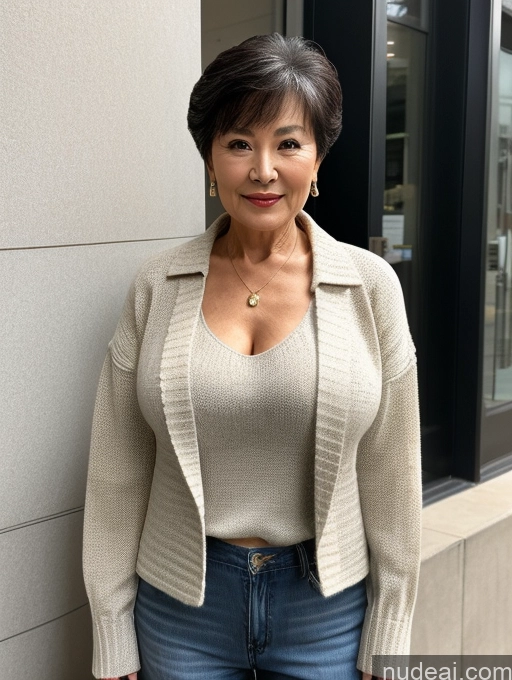 related ai porn images free for Milf Perfect Boobs Beautiful 70s Chinese Blouse Casual Jacket Professor Stylish Sweater Cleavage Detailed Sexy Face Pixie