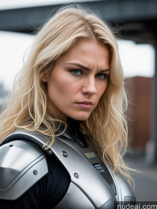 related ai porn images free for 20s Serious Blonde Curly Hair Scandinavian Street Beautiful Angry Cyberpunk Cyborg Pubic Hair Nude Mech Suit