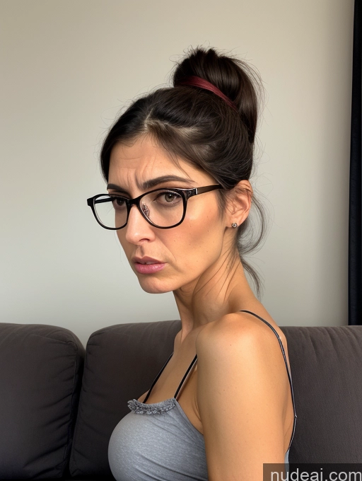 related ai porn images free for Jewish Angry Skinny Tall Small Ass Small Tits Glasses Couch Casual Chemise Detailed 50s Ponytail Close-up View
