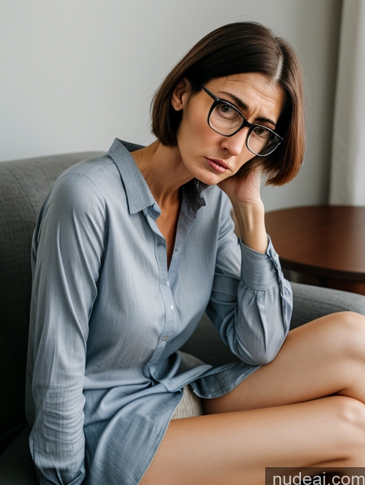 related ai porn images free for Jewish Angry Skinny Tall Small Ass Glasses Couch Casual Chemise Detailed Bobcut 70s