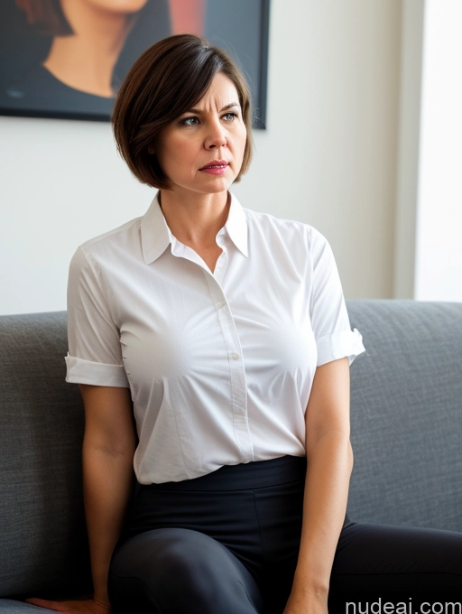 related ai porn images free for Czech Short Busty Angry Serious Short Hair Shirt Jeans Yoga Pants Detailed Couch Close-up View 60s Professor