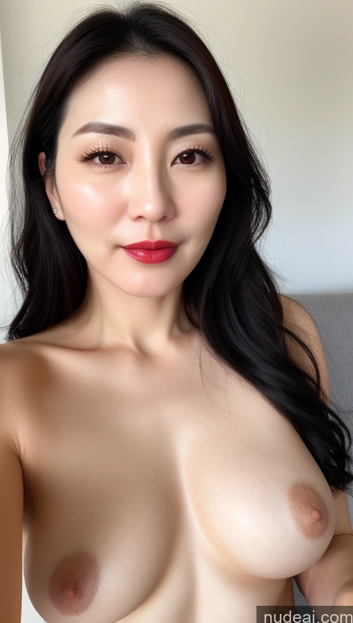 related ai porn images free for Woman One Beautiful Lipstick Fairer Skin 40s Black Hair Korean Close-up View Perfect Boobs