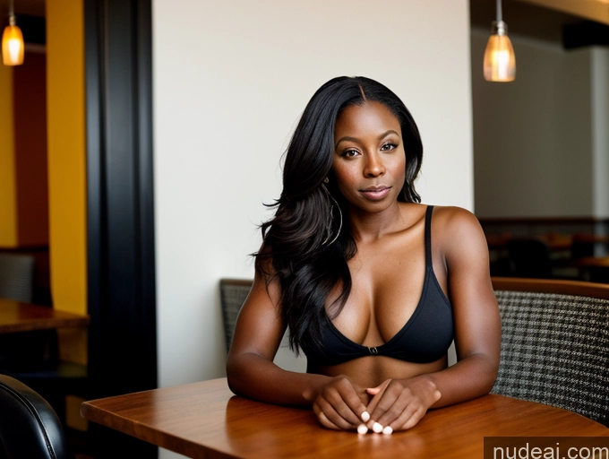 related ai porn images free for One Small Tits Small Ass 40s Film Photo Front View Bright Lighting Dark Skin Sexy Face Long Hair Black Casual Woman Restaurant