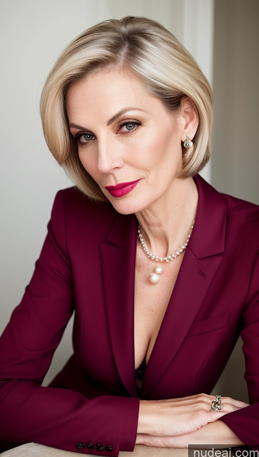 related ai porn images free for Milf Beautiful Sexy Face Bobcut Suit Pearl Jewelry Lipstick Skinny 40s Dutch Fairer Skin