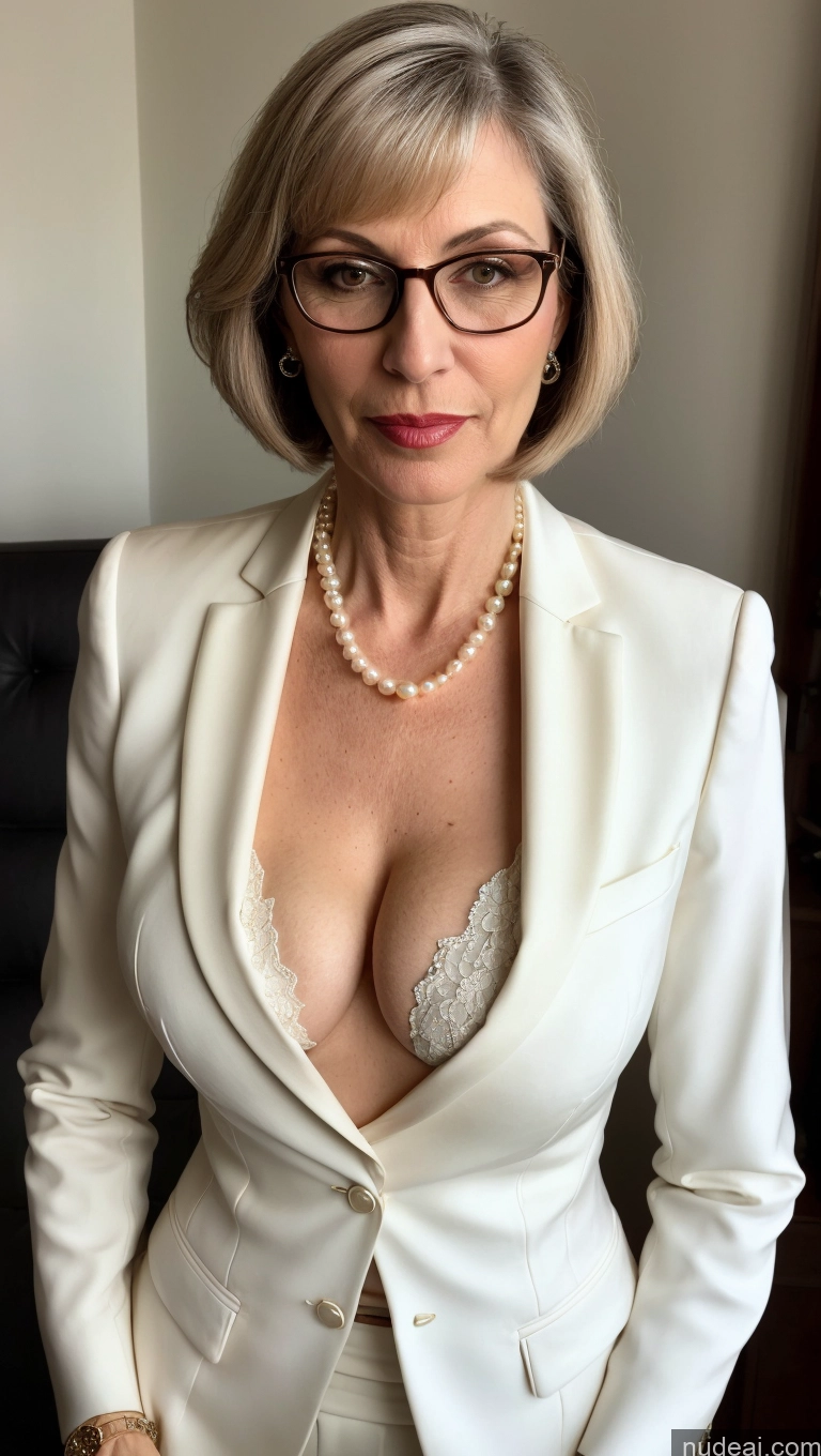 related ai porn images free for Milf Beautiful Sexy Face Bobcut Suit Pearl Jewelry Lipstick Skinny 40s Fairer Skin Cleavage Simple Italian Glasses