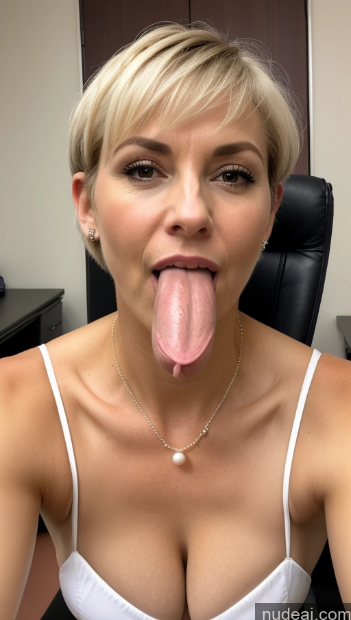 related ai porn images free for Milf Cleavage Short Hair Pearl Jewelry Office Short Skinny Big Hips Professor Blowjob White