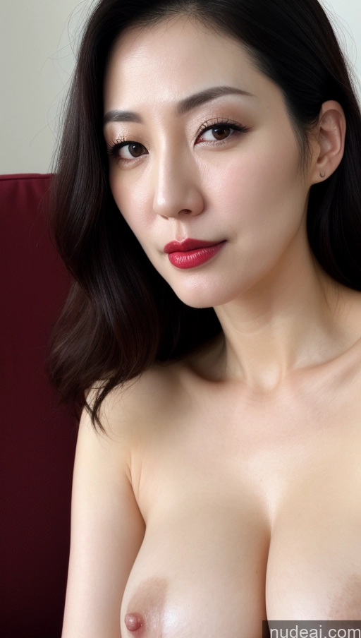 related ai porn images free for Woman One Lipstick Fairer Skin Beautiful Korean Perfect Boobs 40s Black Hair Close-up View