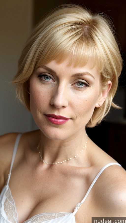 related ai porn images free for Milf Cleavage Skin Detail (beta) Nightgown Lipstick Pearl Jewelry Front View Irish Fairer Skin Blonde Short Hair Busty Beautiful