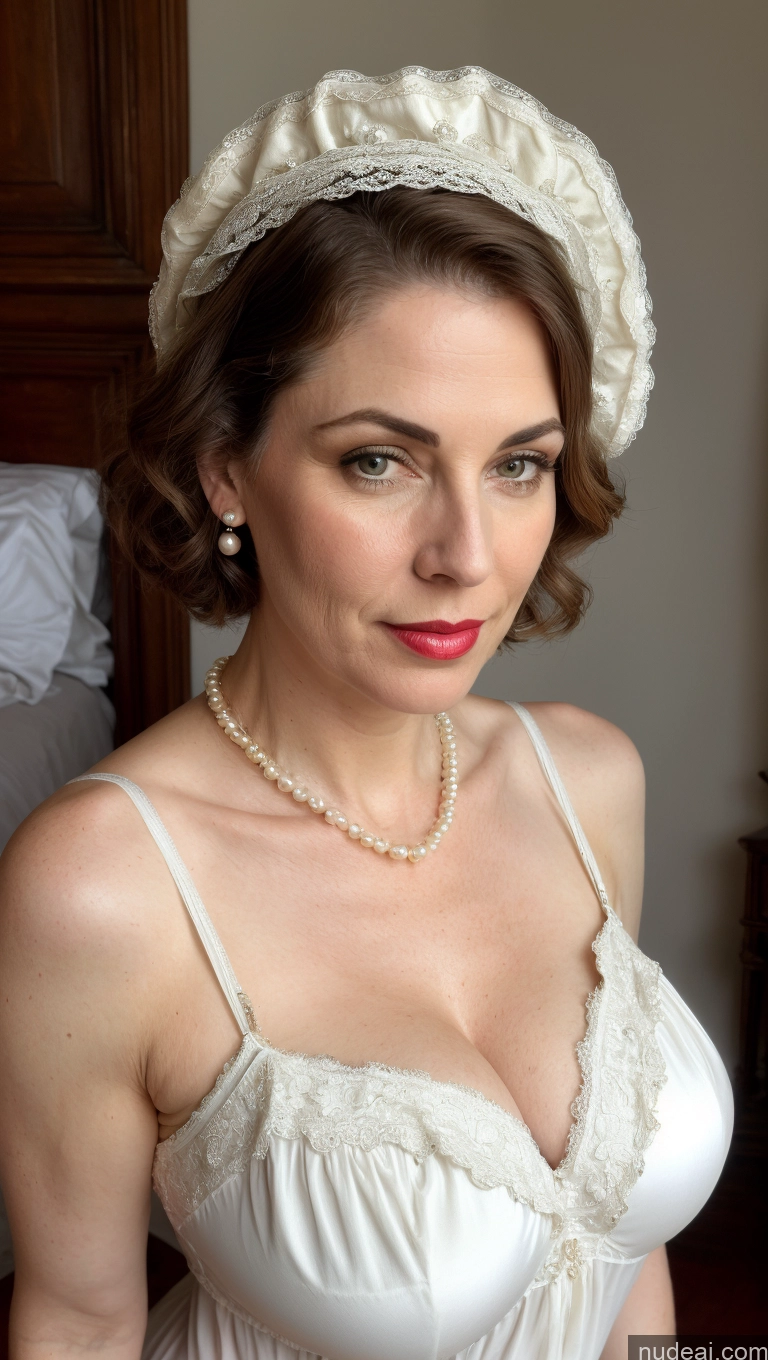 related ai porn images free for Milf Cleavage Skin Detail (beta) Nightgown Lipstick Pearl Jewelry Front View Fairer Skin Beautiful Dutch Victorian Busty Bobcut