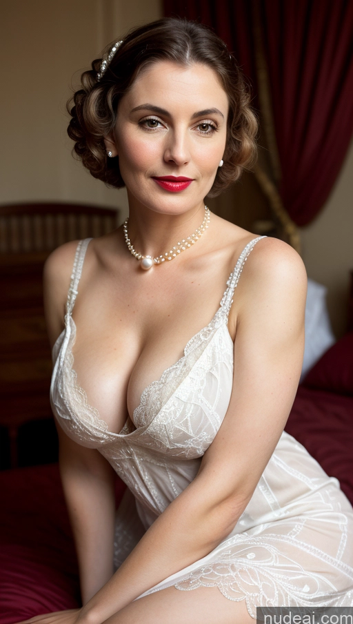 related ai porn images free for Milf Cleavage Skin Detail (beta) Nightgown Lipstick Pearl Jewelry Front View Fairer Skin Beautiful Dutch Victorian Busty Bobcut