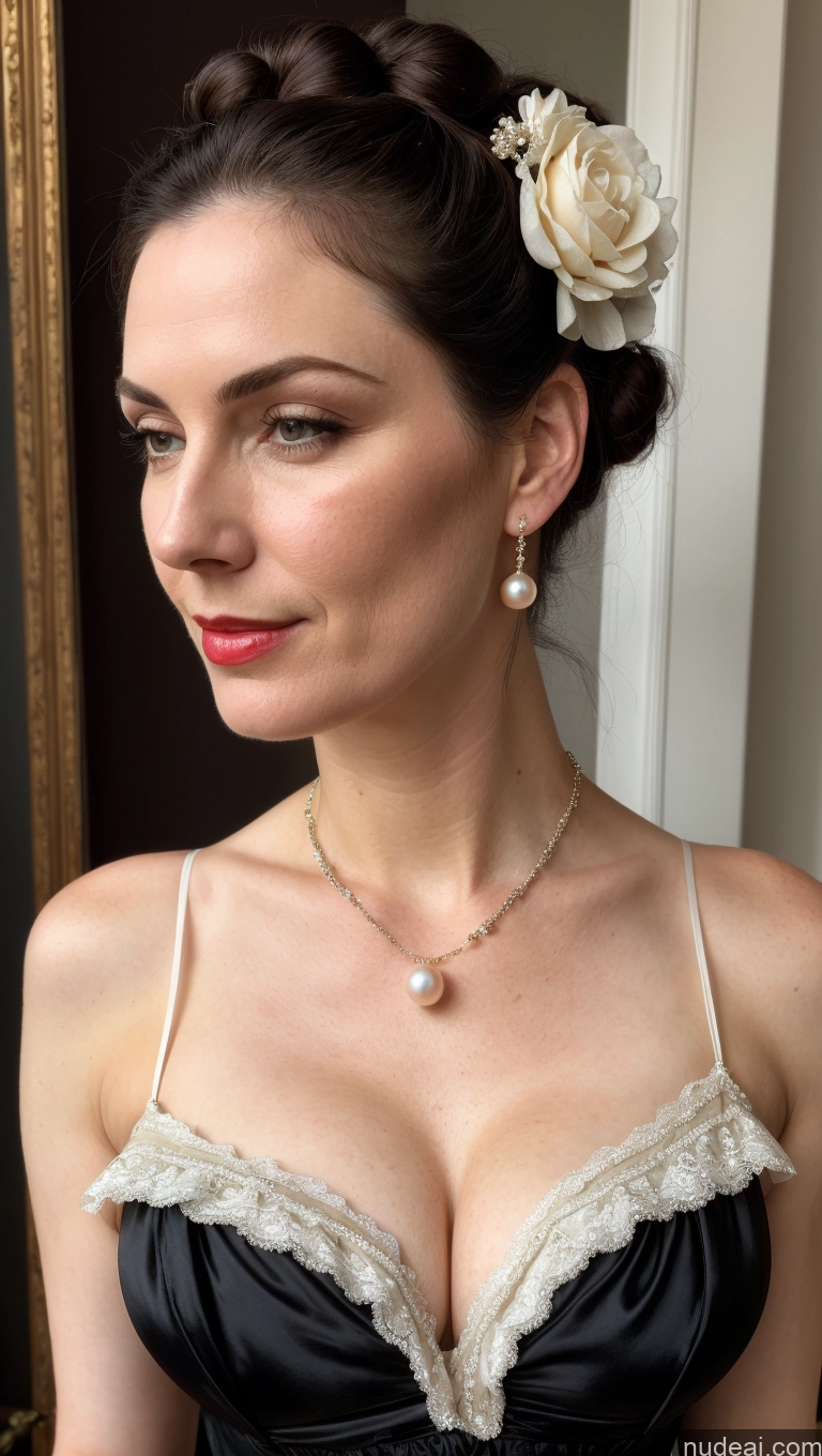 related ai porn images free for Milf Cleavage Skin Detail (beta) Nightgown Lipstick Pearl Jewelry Front View Fairer Skin Beautiful Dutch Victorian Perfect Boobs Black Hair Hair Bun