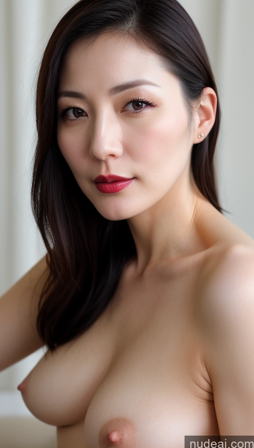 related ai porn images free for Woman One Lipstick Fairer Skin 40s Korean Beautiful Perfect Boobs Close-up View Black Hair