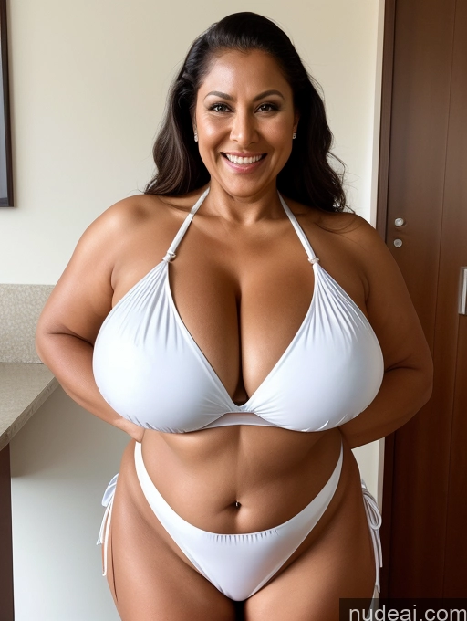 related ai porn images free for One Busty Huge Boobs Thick Tanned Skin 60s Laughing Front View Maid Microkini Thong