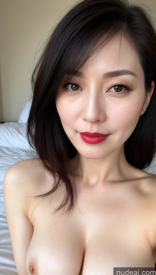 related ai porn images free for Woman One Lipstick Fairer Skin 40s Korean Beautiful Perfect Boobs Close-up View Black Hair