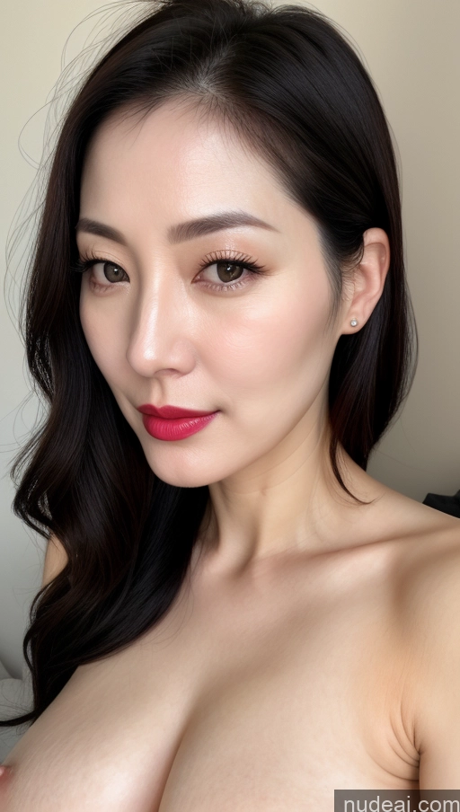 related ai porn images free for Woman One Lipstick Fairer Skin 40s Korean Beautiful Perfect Boobs Close-up View Black Hair