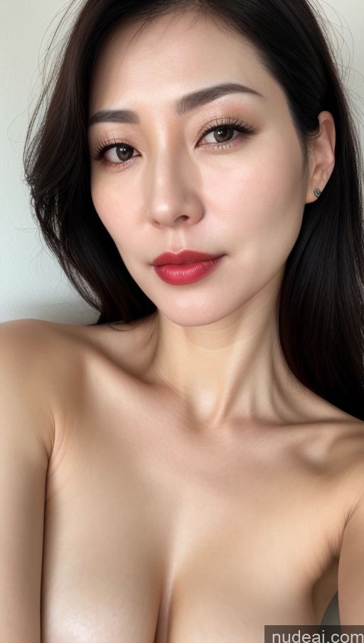 related ai porn images free for Woman One Lipstick Fairer Skin 40s Korean Beautiful Perfect Boobs Close-up View Black Hair