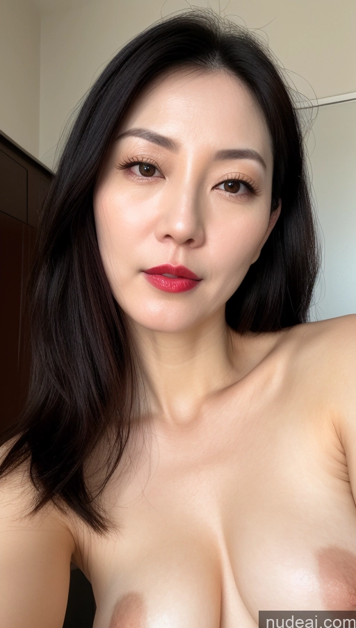 related ai porn images free for Woman One Lipstick Fairer Skin 40s Korean Beautiful Perfect Boobs Close-up View Black Hair