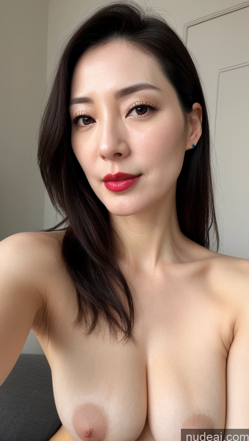 related ai porn images free for Woman One Lipstick Fairer Skin 40s Korean Beautiful Perfect Boobs Close-up View Black Hair