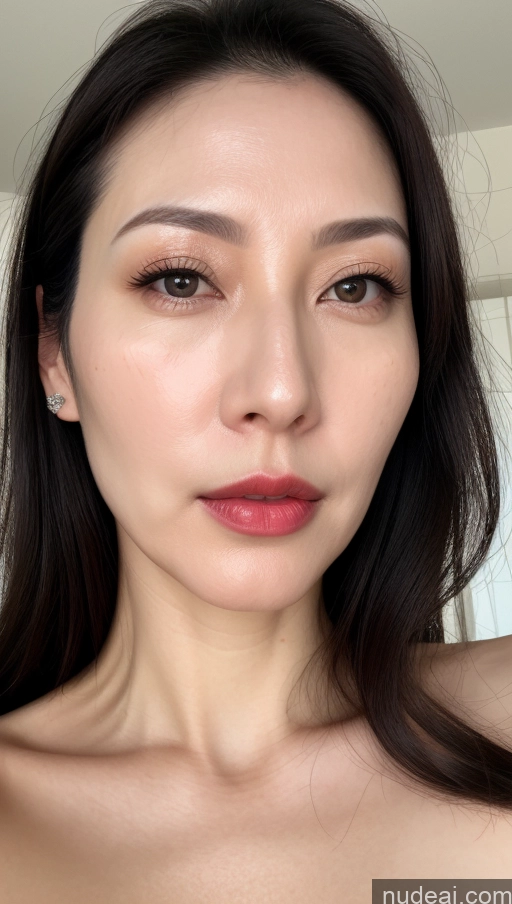 related ai porn images free for Woman One Lipstick Fairer Skin 40s Korean Beautiful Perfect Boobs Black Hair Close-up View