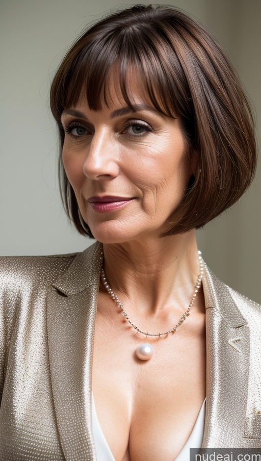 related ai porn images free for Woman 50s Brunette German Skin Detail (beta) Bright Lighting Cleavage Suit Bobcut Pearl Jewelry
